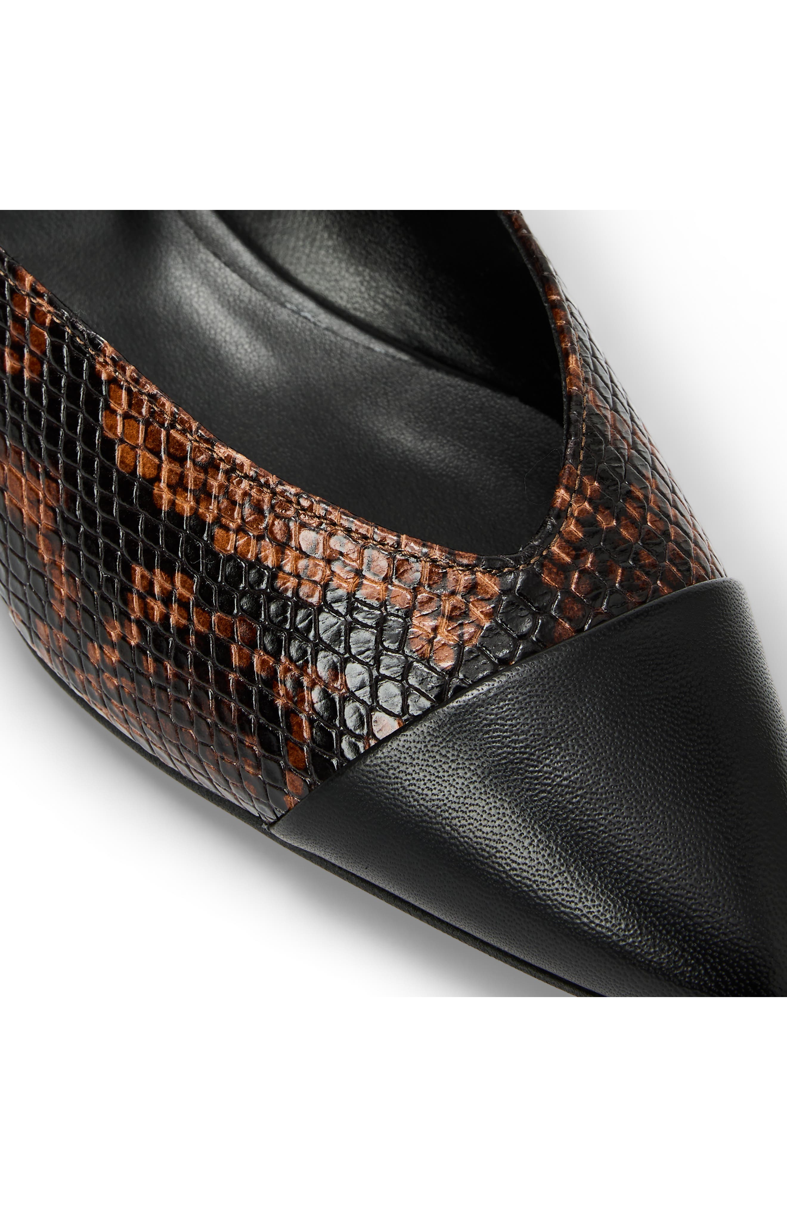 Bruno Magli Parma Pointed Toe Flat, Alternate, color, Brown/ Snake/ Black