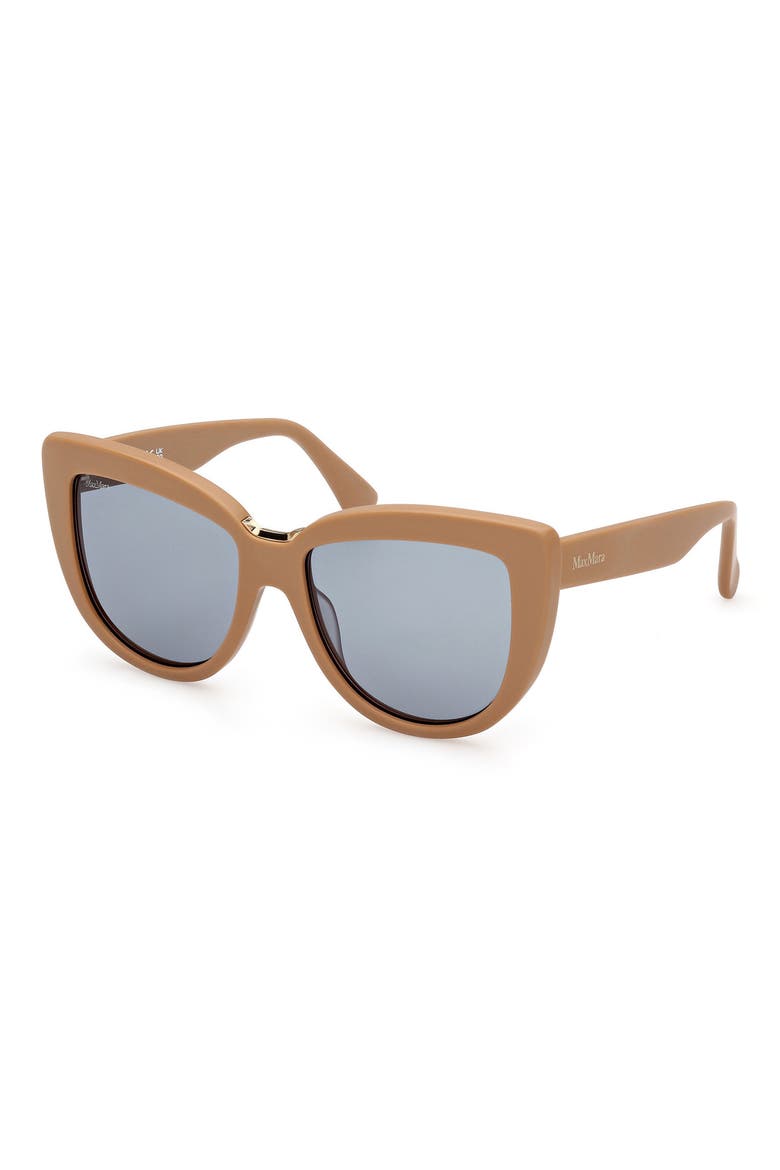 Spark 55mm Polarized Cat Eye Sunglasses, Alternate, color, MATTE CAMEL / GREEN LENSES