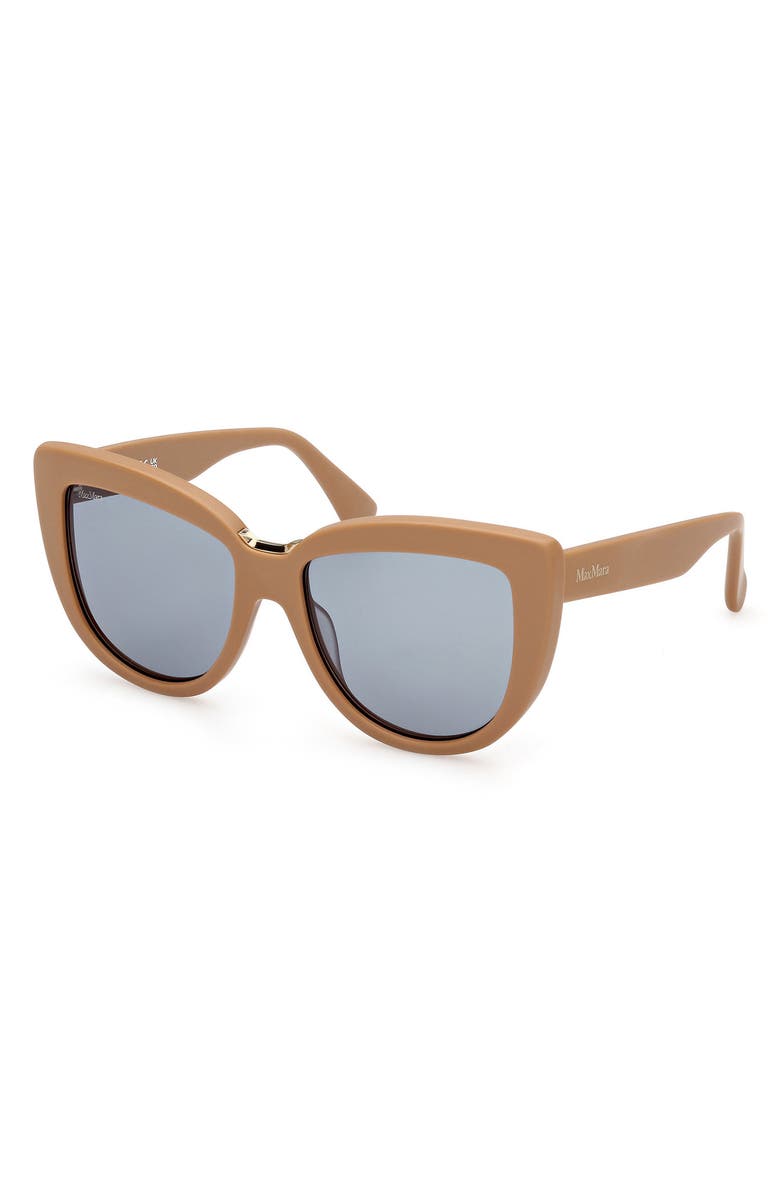 Max Mara Spark 55mm Polarized Cat Eye Sunglasses, Alternate, color, Matte Camel / Green Lenses