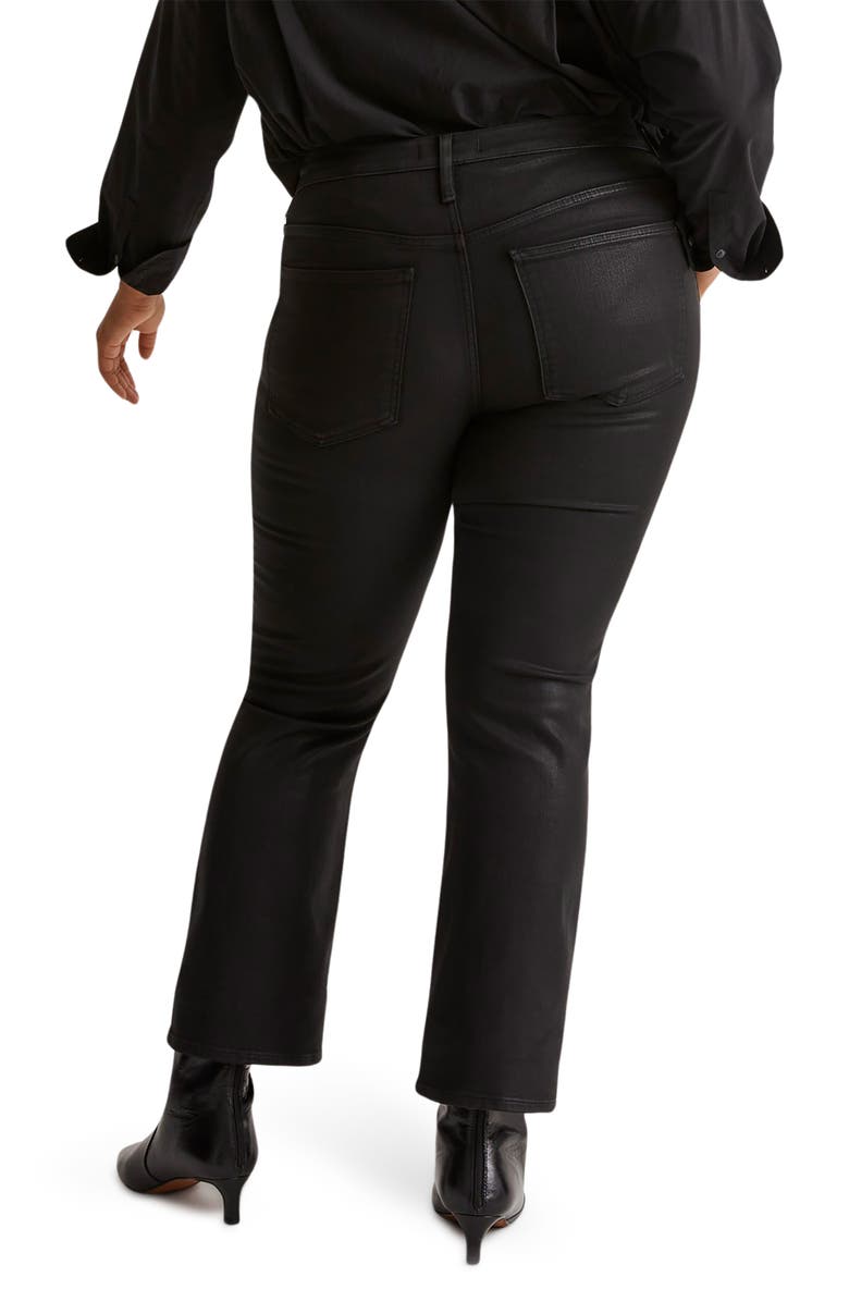 Madewell Kick Out Coated Crop Jeans, Alternate, color, True Black