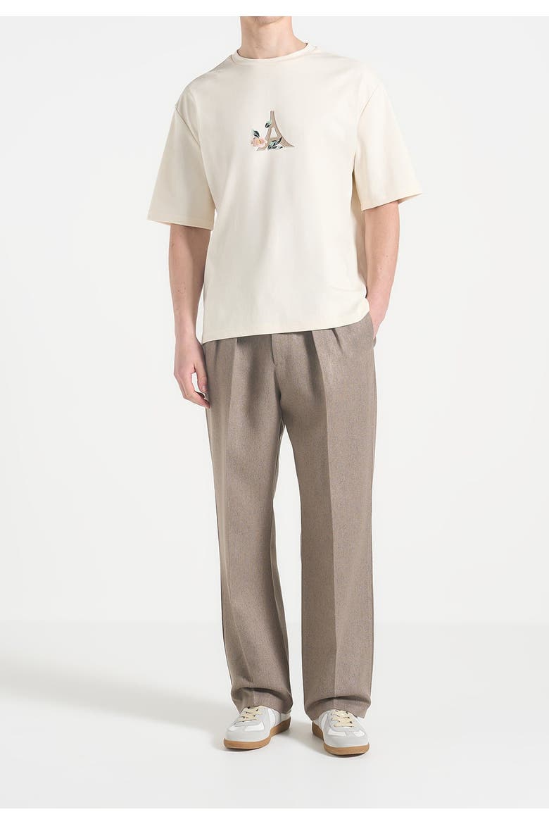 Thierry Floral Eiffel Cotton T-Shirt, Main, color, Cream