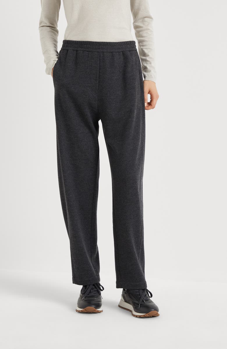 Brunello Cucinelli Cashmere interlock track trousers, Alternate, color, 