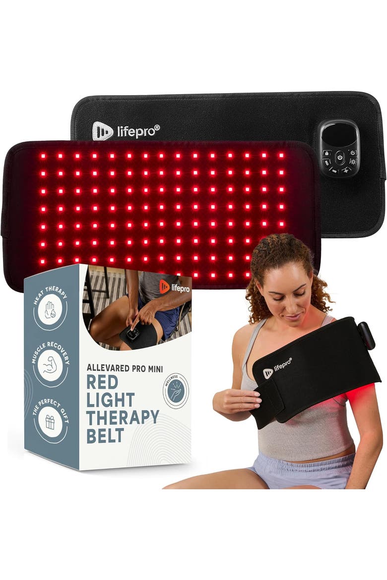 Allevared Mini Red Light Therapy Belt Mini 660nm & 850nm Infrared Red Light, Main, color, Black