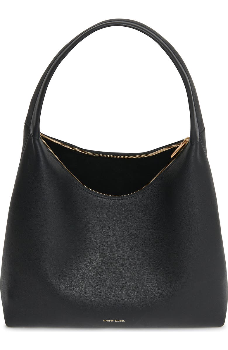Mansur Gavriel Candy Pebbled Leather Shoulder Bag, Alternate, color, Black