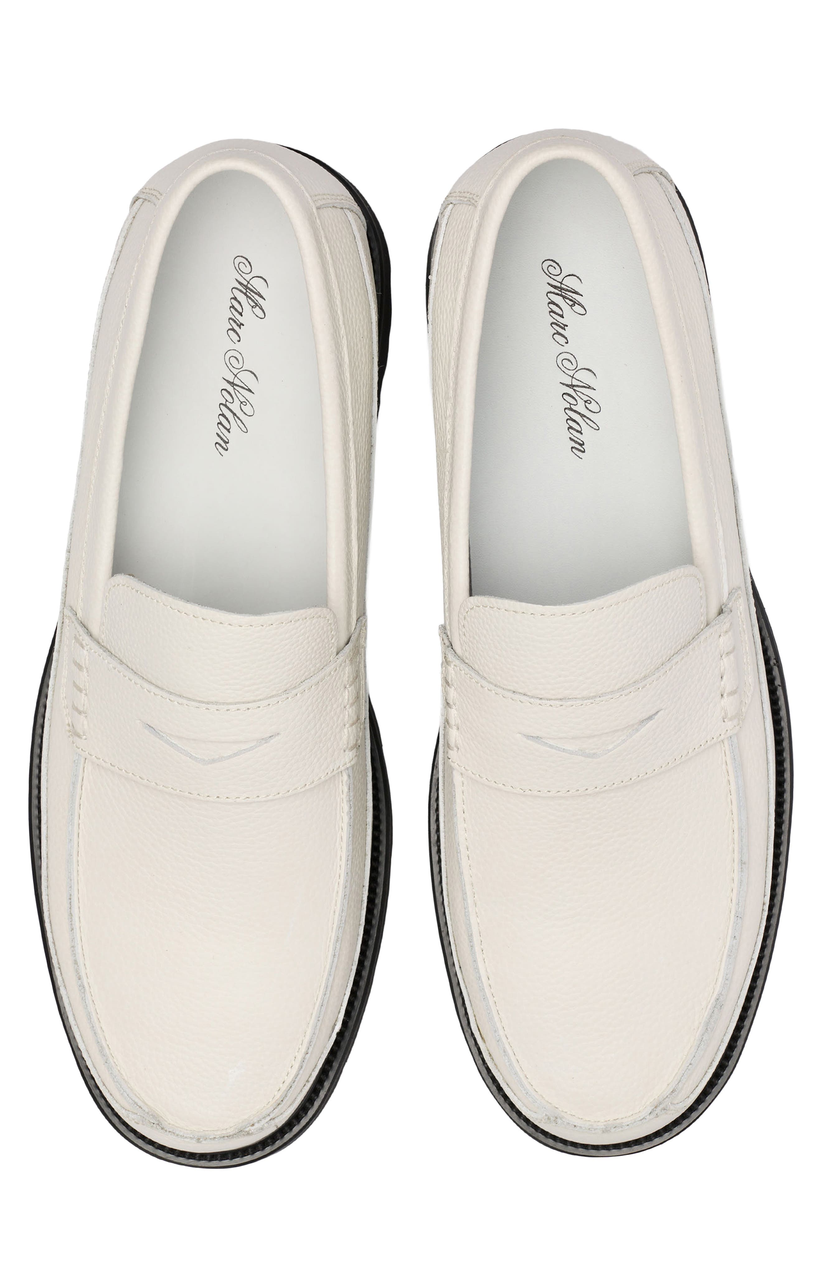 Adler Lug Sole Penny Loafer, Alternate, color, WHITE
