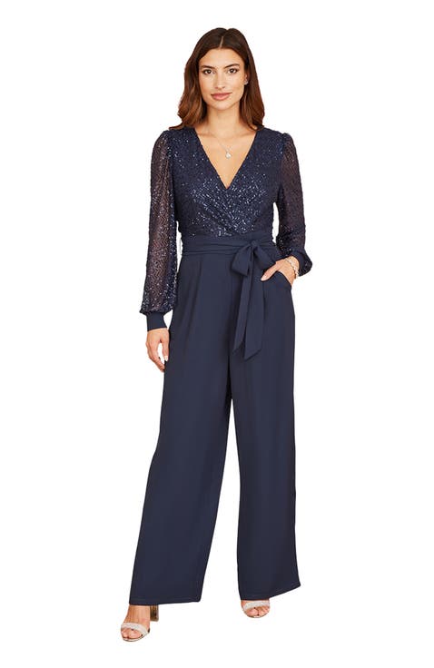 Long Sleeved Sequin Jumpsuit