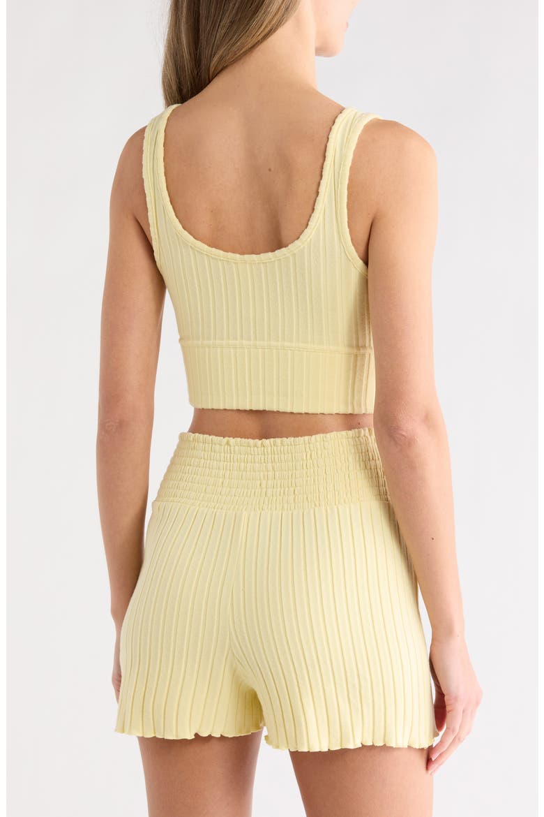 Brushed Ribbed Short Pajamas, Alternate, color, DAFFODIL