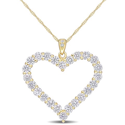 2-2/5 CT DEW Moissanite Heart Necklace