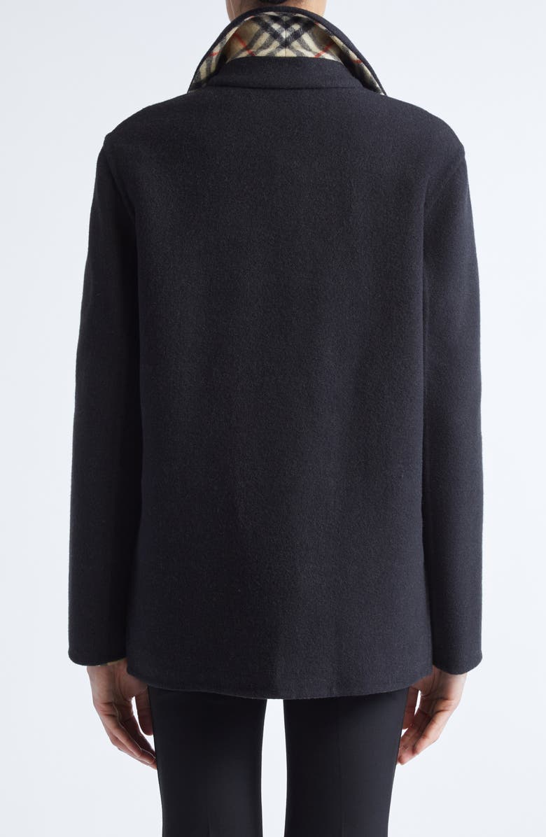 Burberry Double Face Wool Twill Overshirt, Alternate, color, Black/ Sand Ip Check