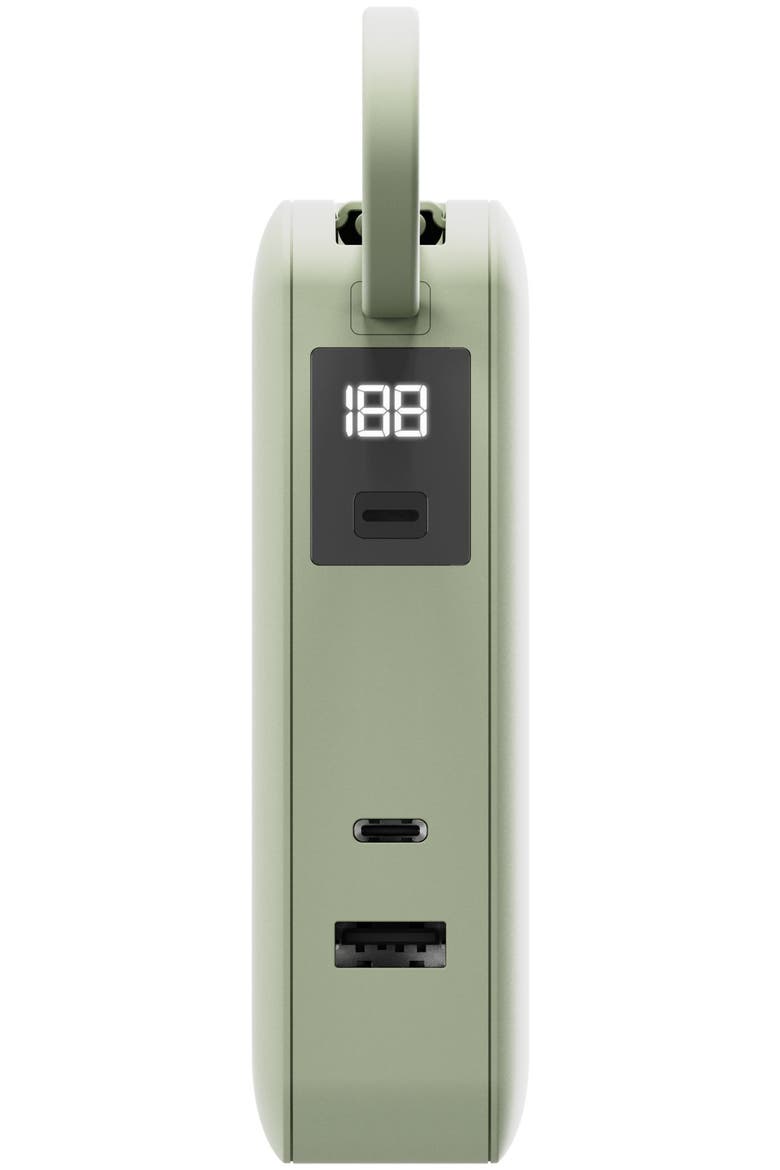 10,000 mAh Power Bank Flex with Integrated USB-C Cable 65W, Alternate, color, Green