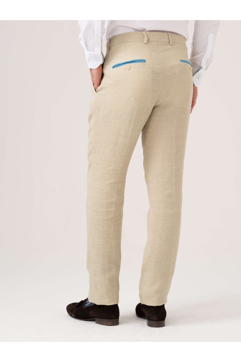 Linen Blend Trousers, Alternate, color, Beige