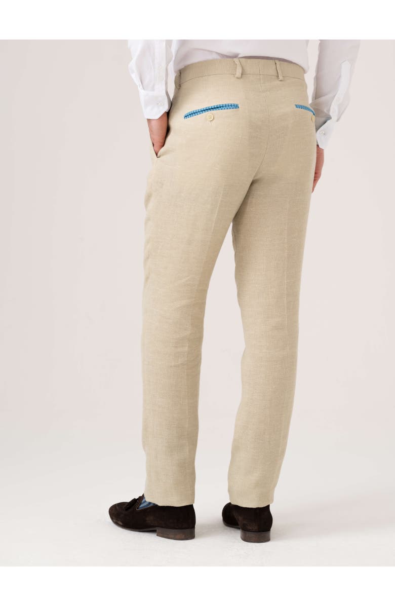 Koy Clothing Linen Wool Silk Blend Trousers, Alternate, color, Beige
