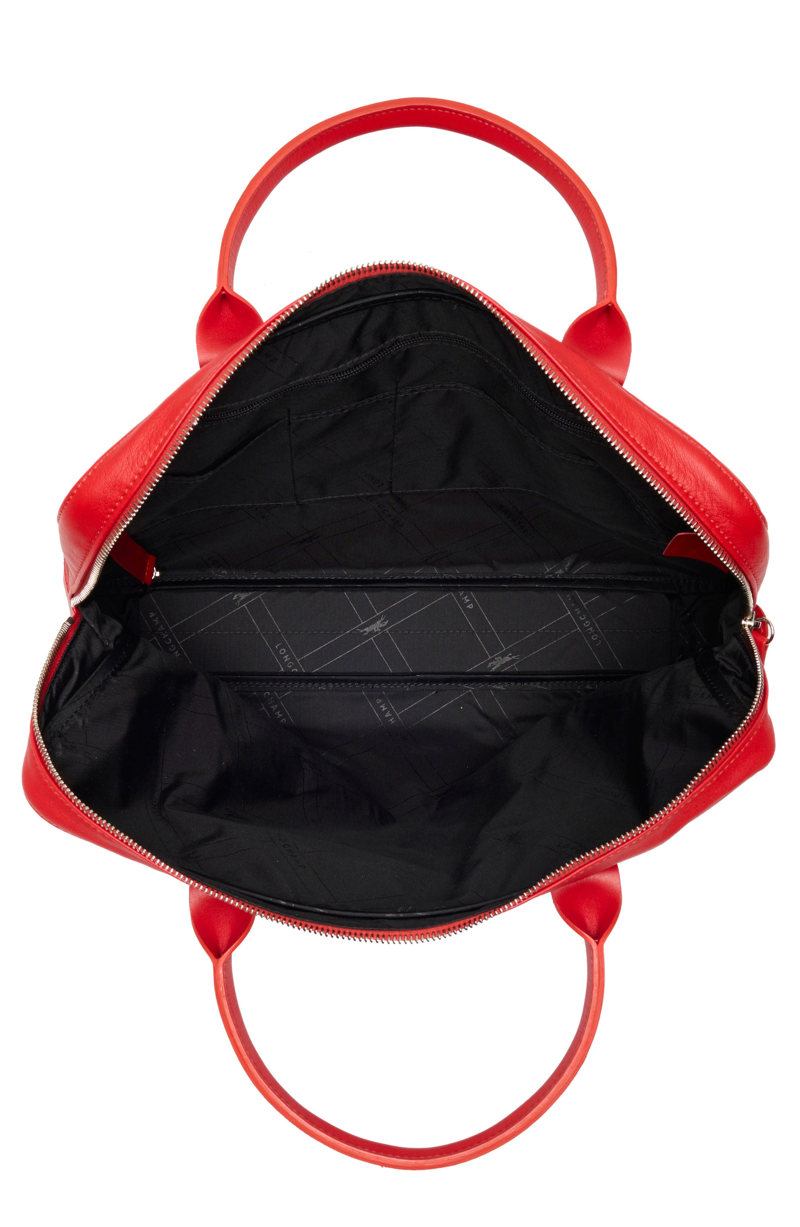 Longchamp Parisis Top Handle Briefcase, Alternate, color, Vermillion