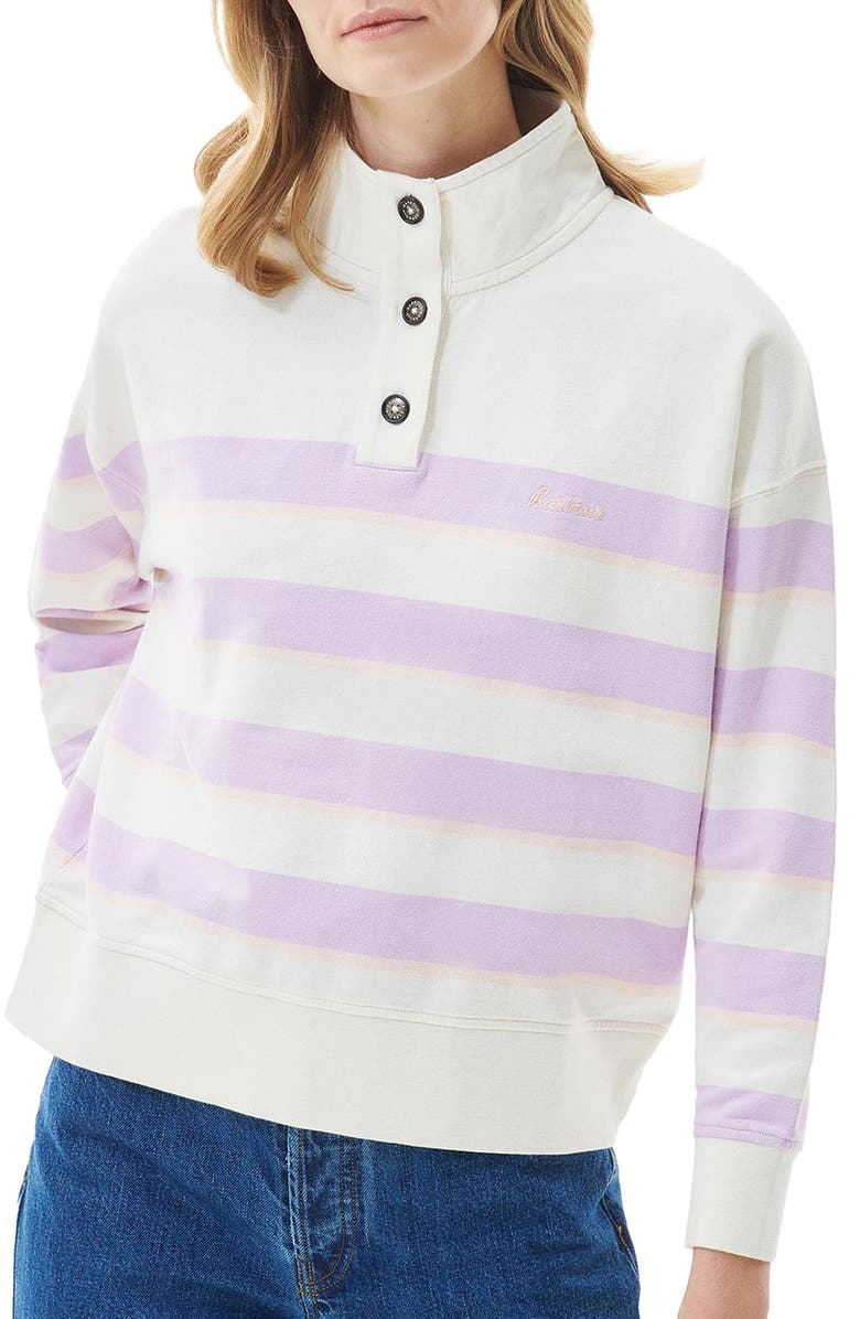 Barbour Snapdragon Stripe Cotton Sweatshirt, Main, color,
