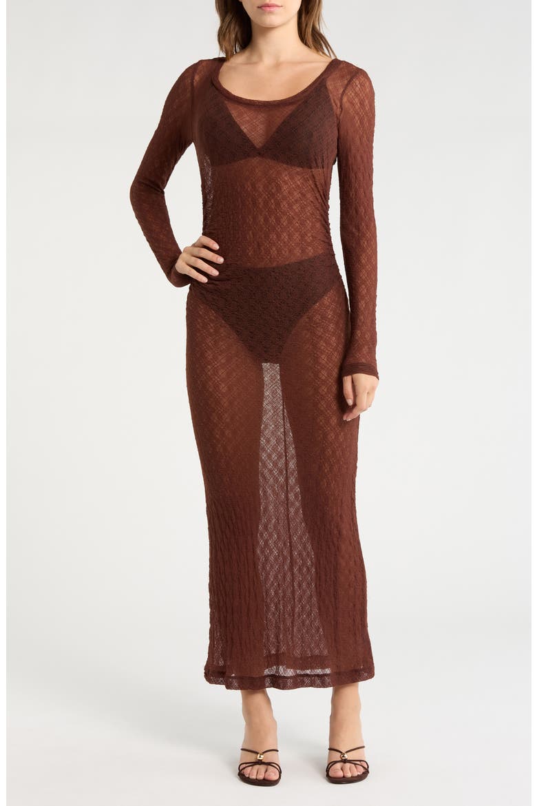 sheer cover up dress Black boohoo Mesh Cape Beach while the subtle transparency keeps it undeniably effortless Abound Long Sleeve Sheer Lace
