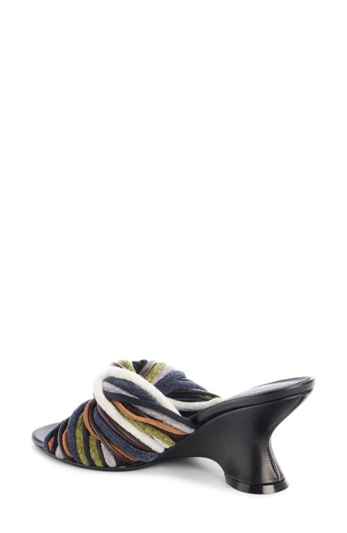 Dries Van Noten Dented Wedge Slide Sandal In Multi