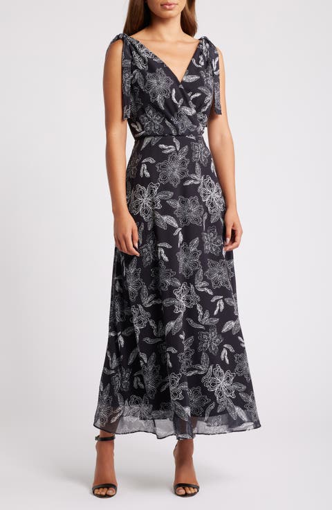 Tie Shoulder Maxi Dress