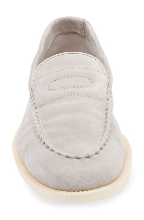 John Lobb Sand Beige Suede Leather Pace Oval Flexi Loafers In Mist