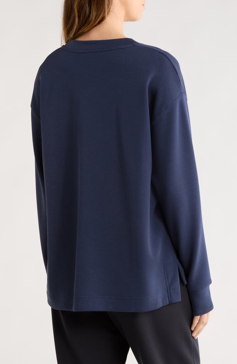 Splendid ScubaSoft Crewneck Sweatshirt, Alternate, color, Navy Blue