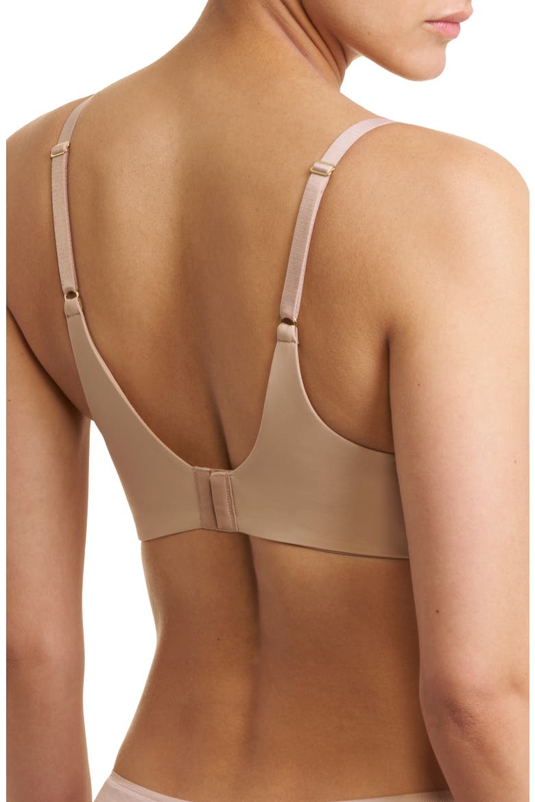 Love Lace Back Smoothing Plunge T-Shirt Bra, Alternate, color, CAFE/ LIGHT MOCHA