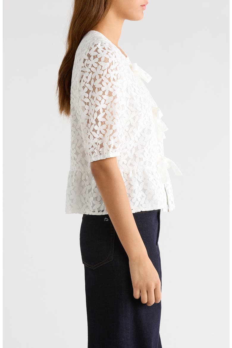 Lace Peplum Top, Alternate, color, NEW IVORY