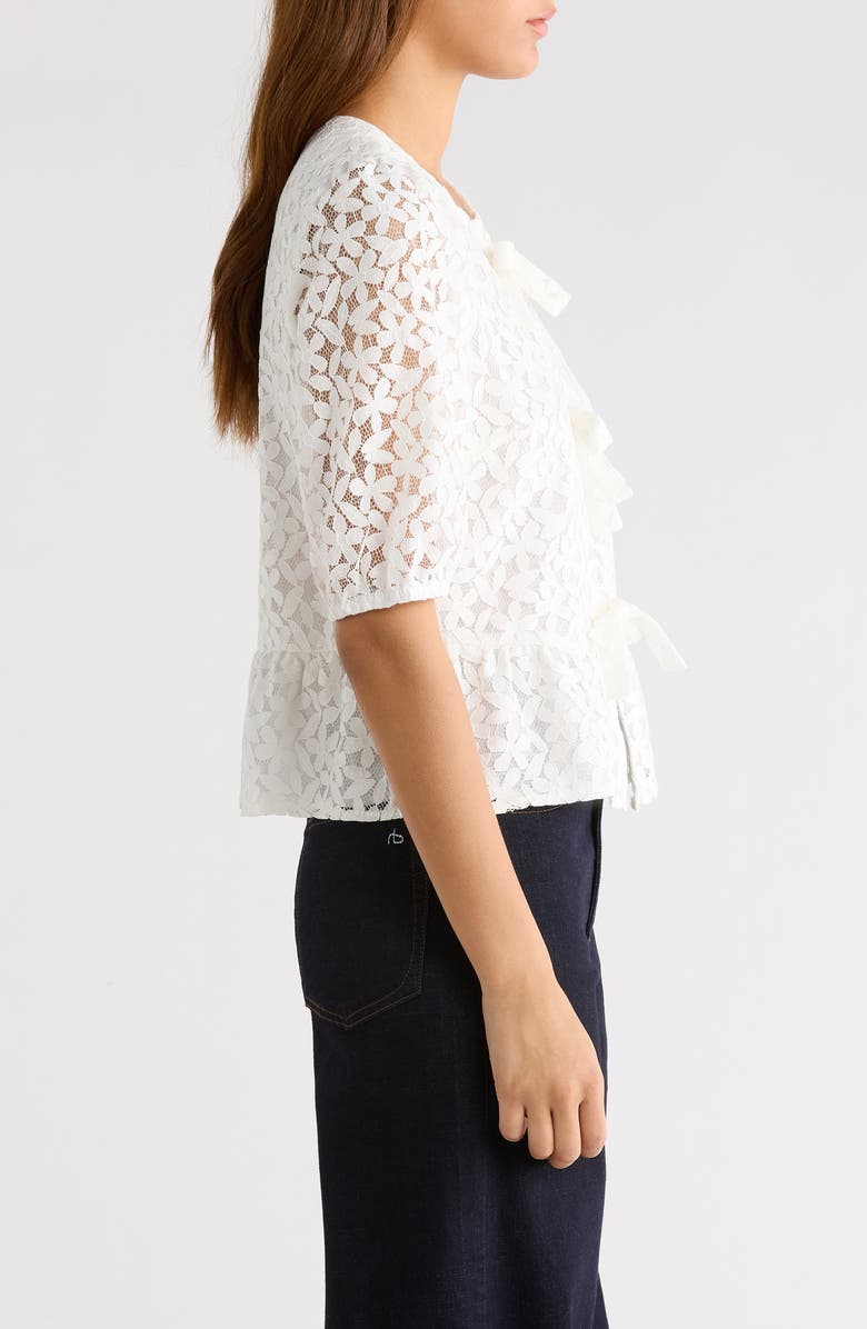 CeCe Lace Peplum Top, Alternate, color, New Ivory
