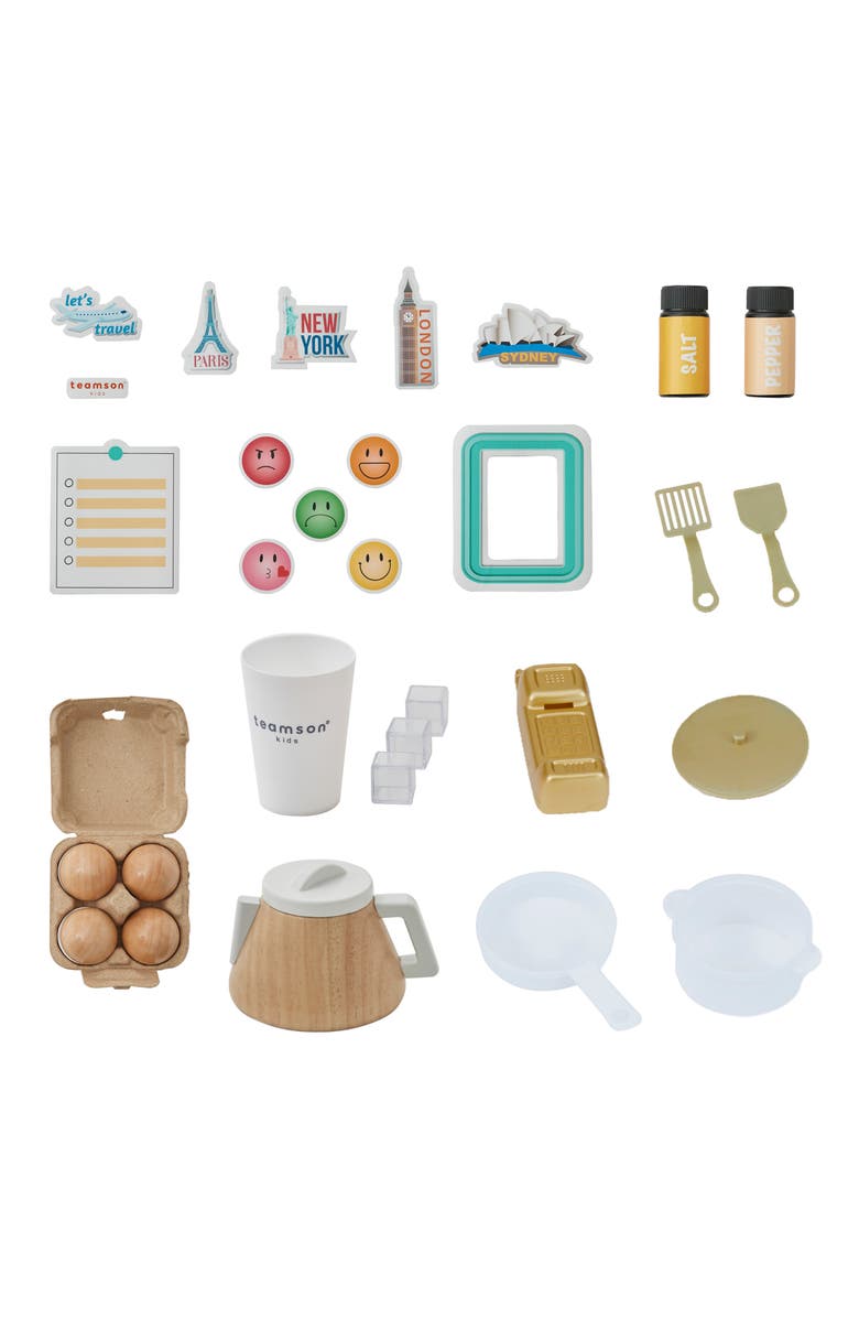 Teamson Kids Chef Atlanta Kitchen Playset, Alternate, color, Stone Blue/ White