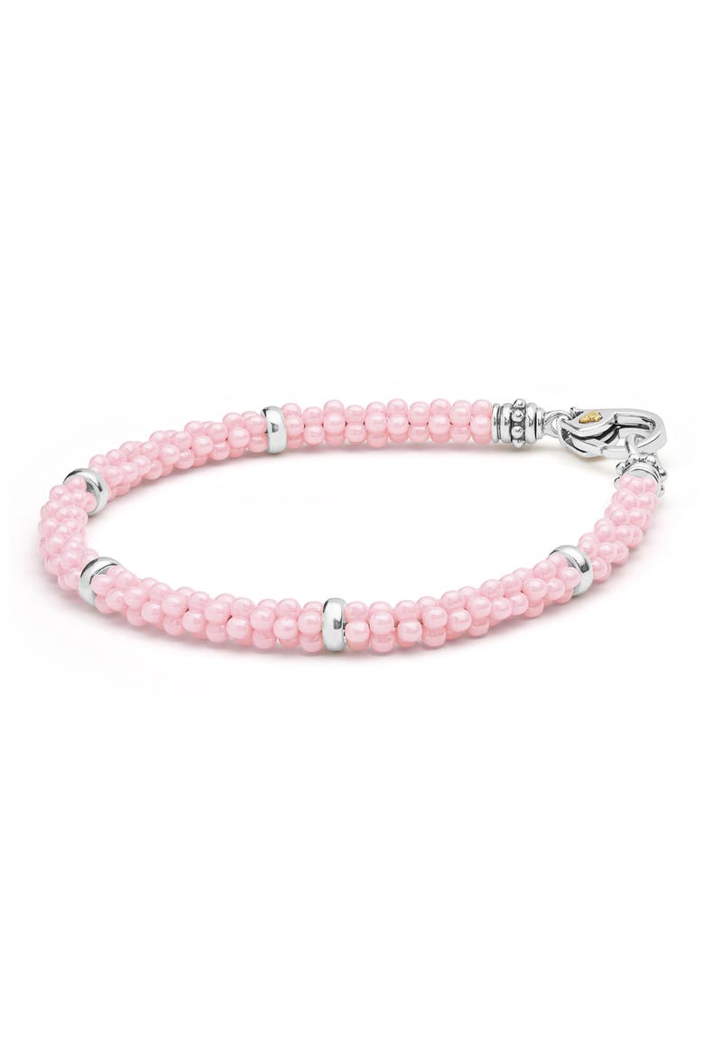 Pink Caviar Ceramic Beaded Station Bracelet (Nordstrom Exclusive), Alternate, color, PINK