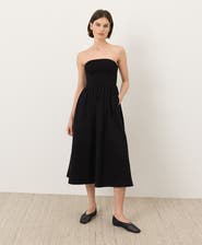 Pact Fit & Flare Strapless Dress Made With Organic Cotton