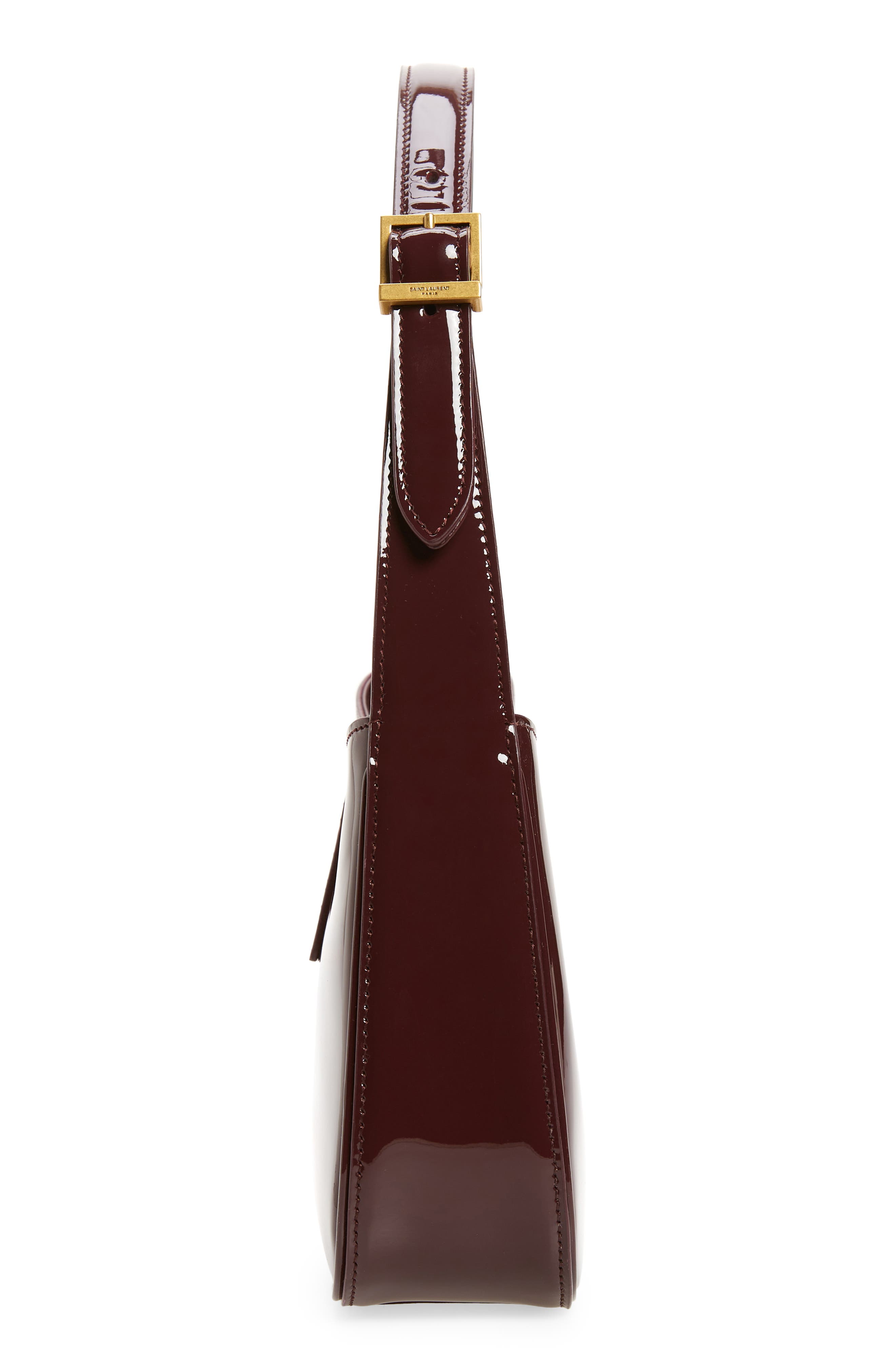 Le 5 à 7 Patent Leather Hobo, Alternate, color, DARK RED WINE