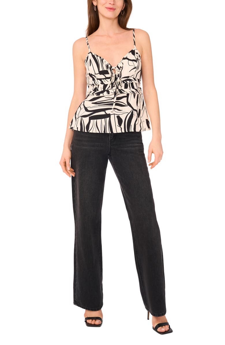 Parker The Adora Pleated Camisole, Alternate, color, Rich Black/ Beige