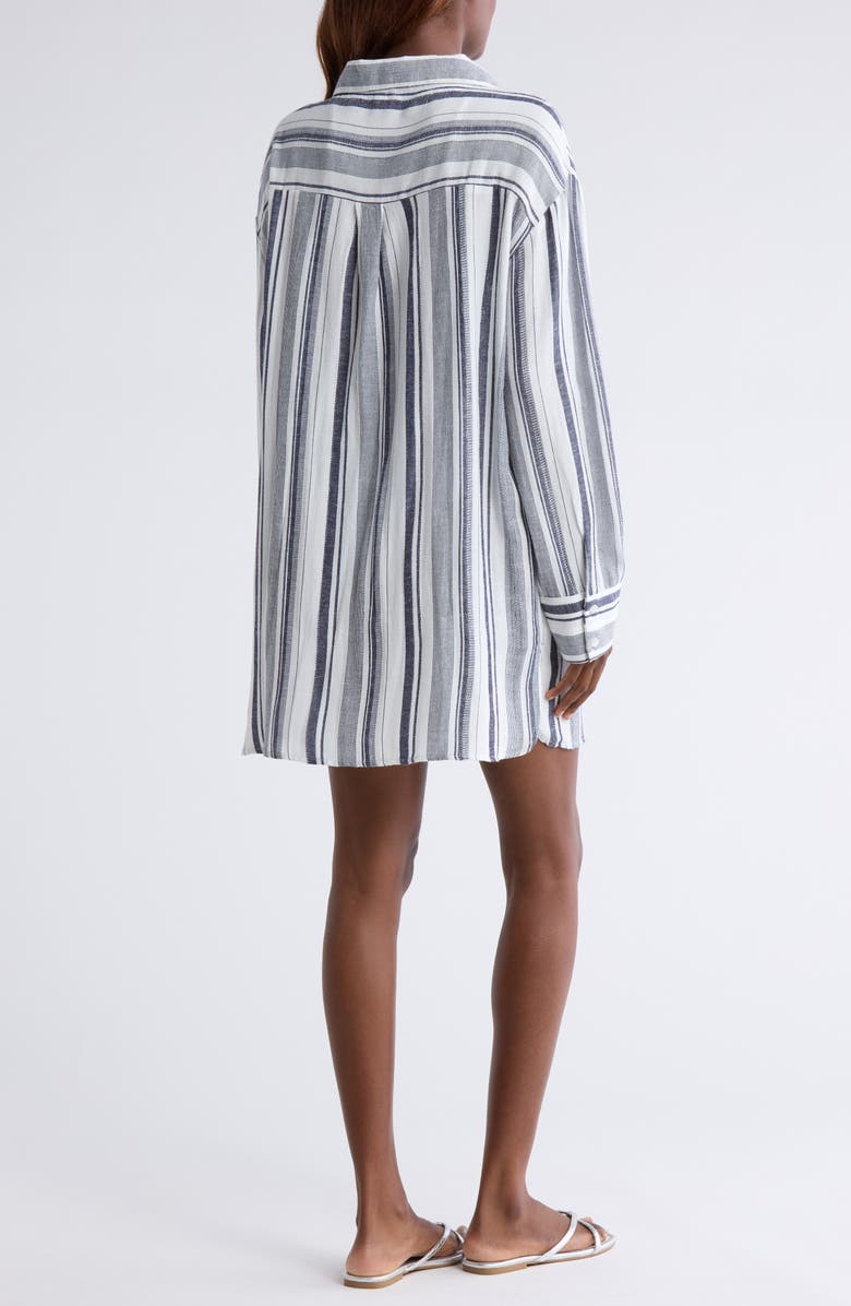 Nordstrom Oversized Cover-Up Shirt, Alternate, color, Navy Stripe