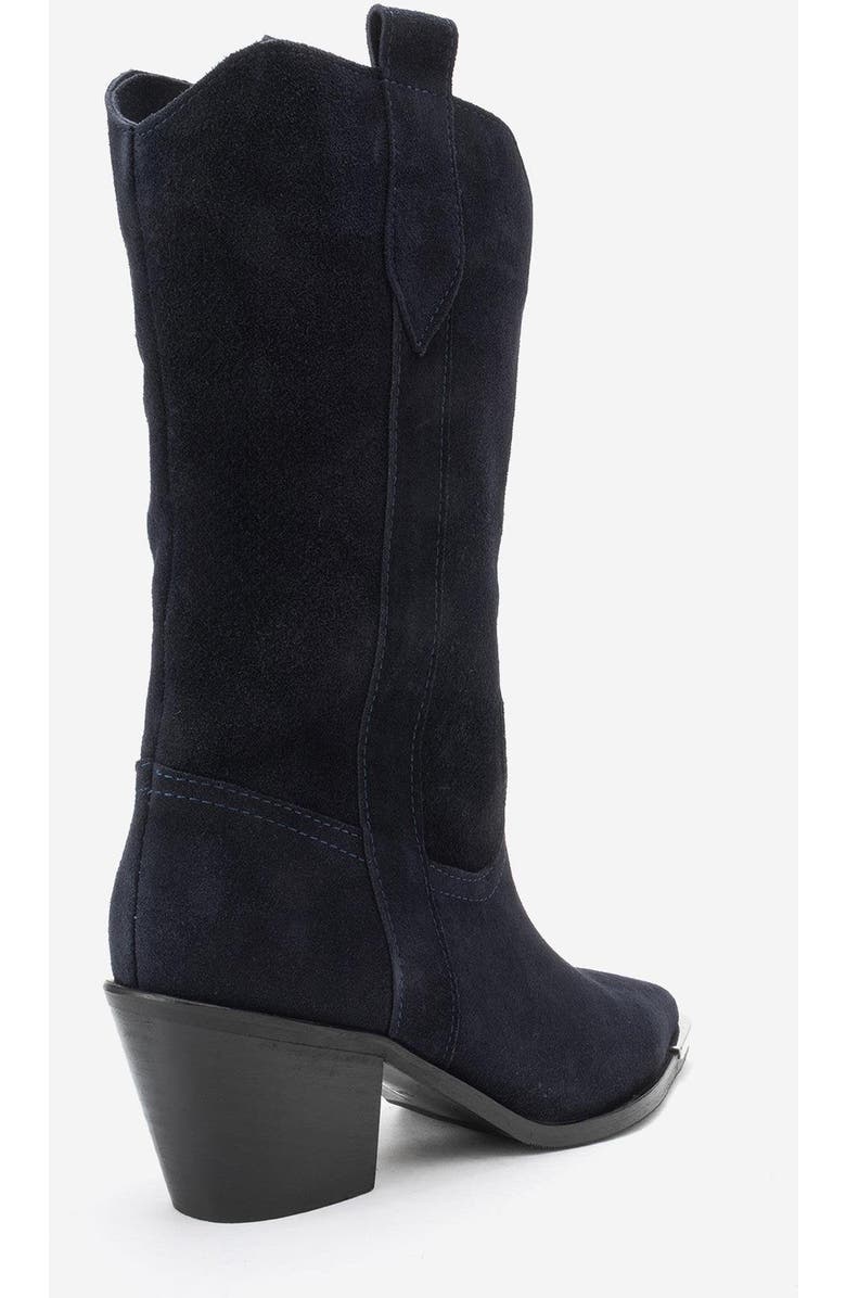 Forever & Always Shoes Alvi Leather Western Boot, Alternate, color, Navy Suede