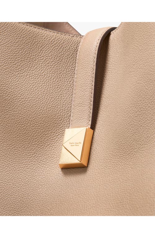 Shop Kate Spade New York Large Deco Pebbled Leather Shoulder Bag In Timeless Taupe