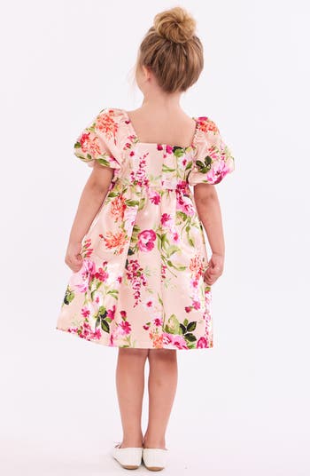 Kids' Shimmer Floral Print Dress