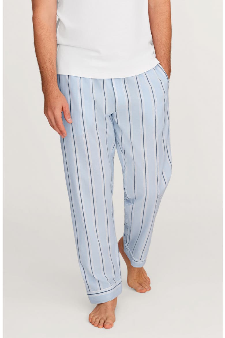Stripe Cotton Twill Pajama Pants, Main, color, BLUE