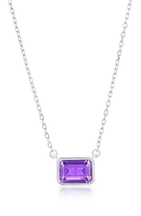 Birthstone Cubic Zirconia Pendant Necklace