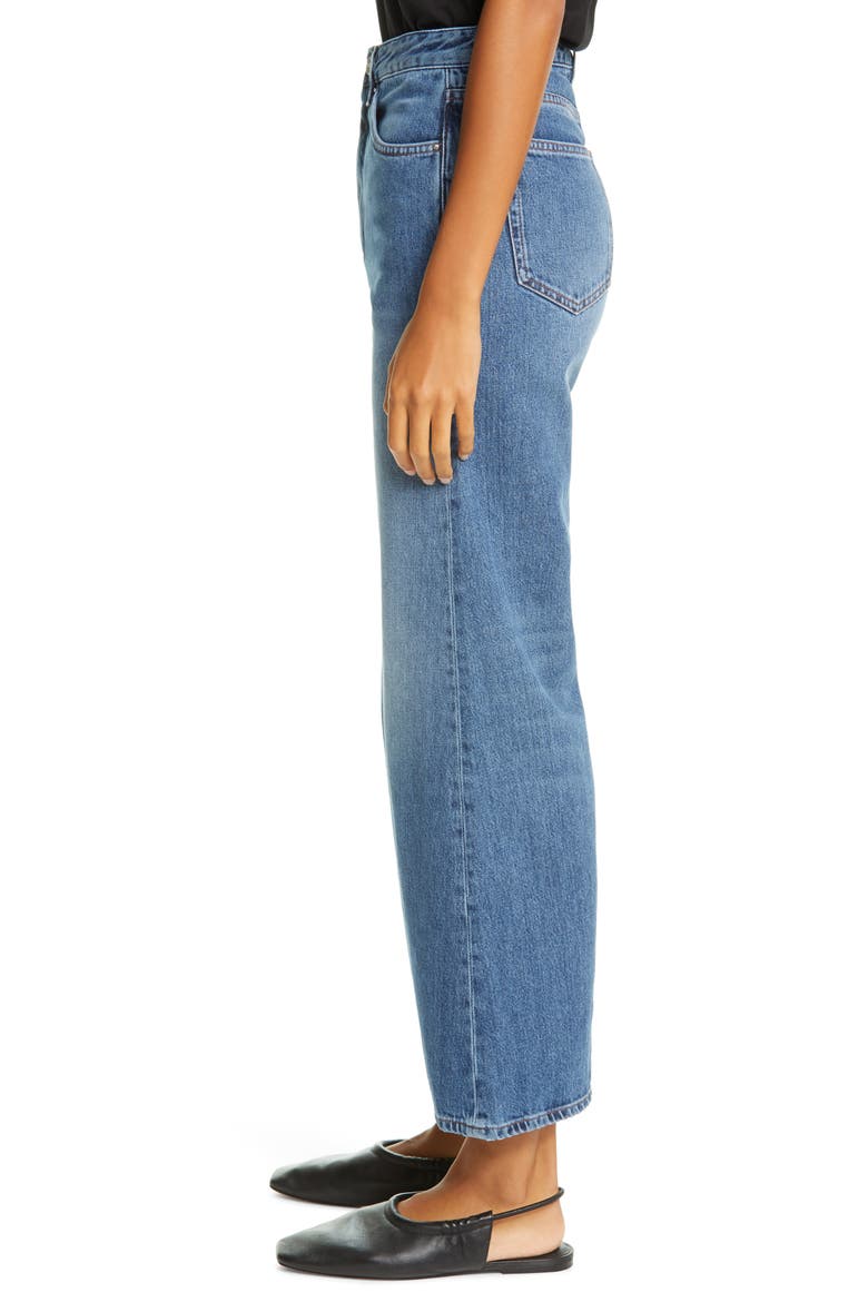 Totême Flair High Waist Flare Crop Jeans, Alternate, color, WASHED BLUE