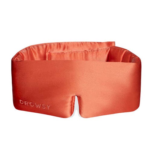 Drowsy Sleep Co . Silk Sleep Mask In Summer Coral