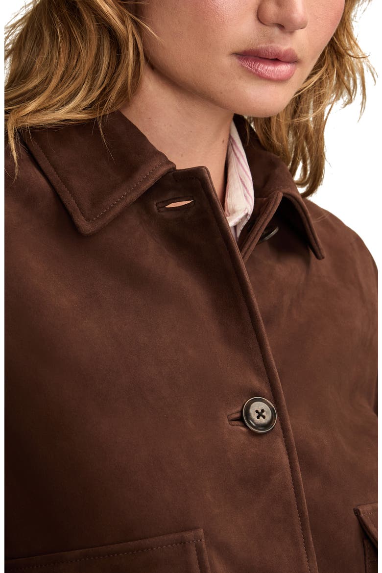 Button Front Suede Jacket, Alternate, color, CHOCOLATE BROWN