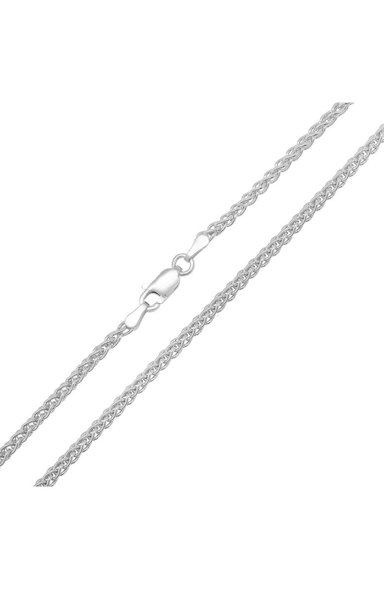 Queen Jewels Sterling Silver Foxtail Wheat Chain Necklace, Alternate, color, Silver