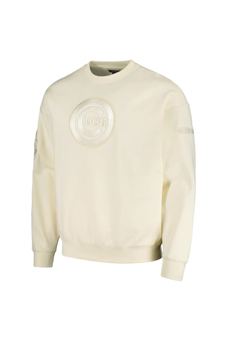 Men's Pro Standard Cream Chicago Cubs Neutral Drop Shoulder Pullover Sweatshirt, Alternate, color, Cream