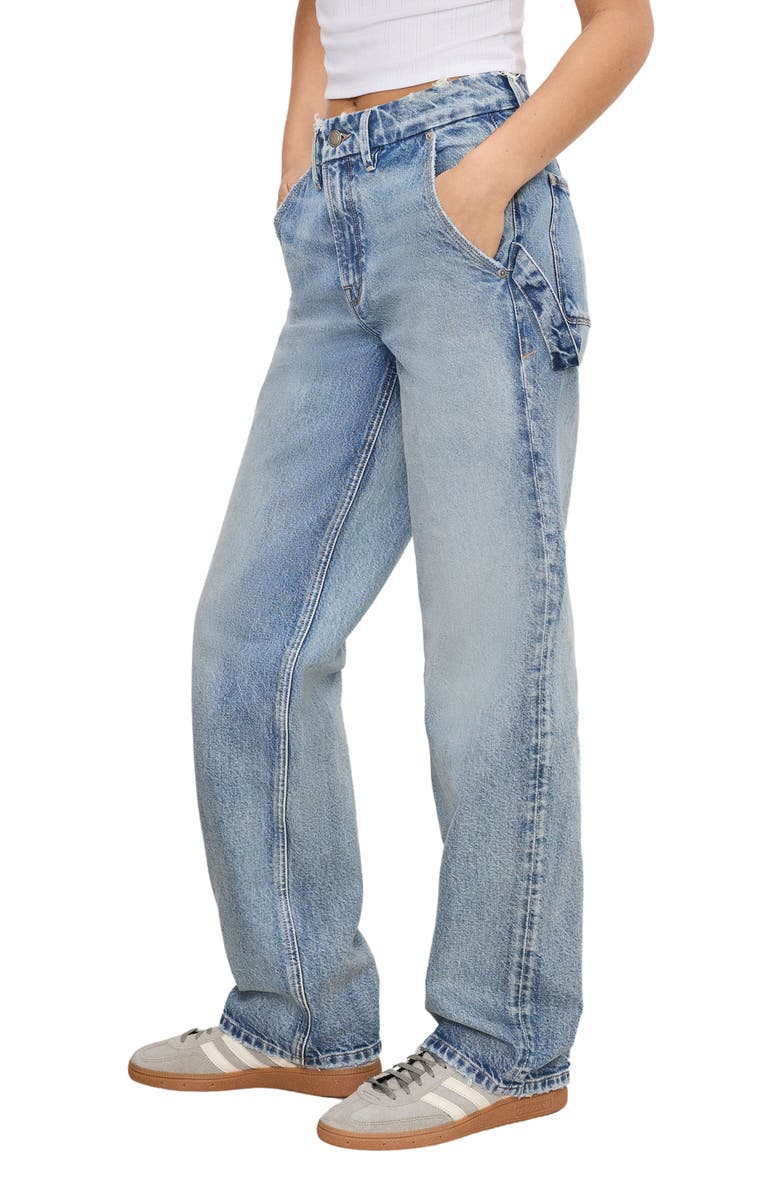 Good American Good '90s Relaxed Carpenter Jeans, Alternate, color, Indigo755