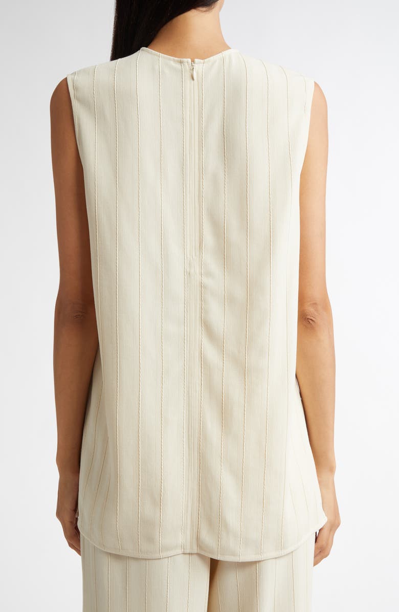 TOTEME Textured Stripe Sleeveless Top, Alternate, color, Ecru