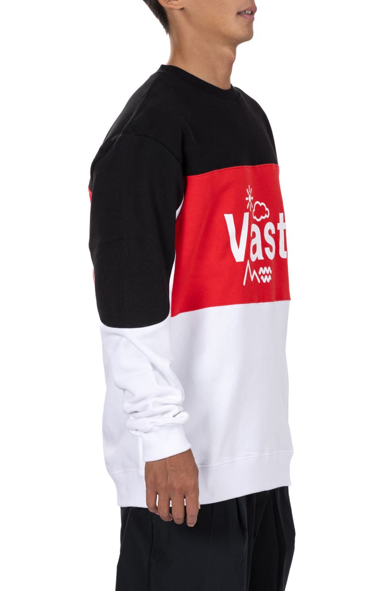 VAST Colorblock Lifestyle Crewneck Logo Graphic Sweatshirt, Alternate, color,