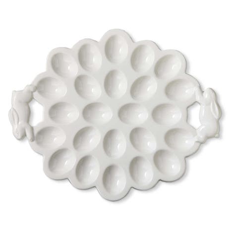 Bunny Egg Platter White Earthenware Spring