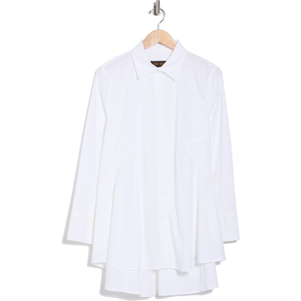 Truth Drop Shoulder Button-up Shirt In White