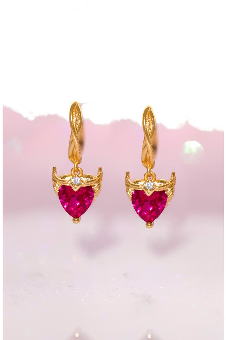 Marvel Scarlet Witch Heart Drop Earrings, Alternate, color, GOLD