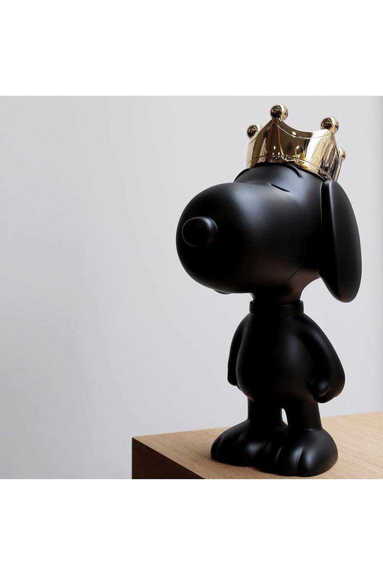 Snoopy Crown Figurine, Alternate, color, Black & Gold