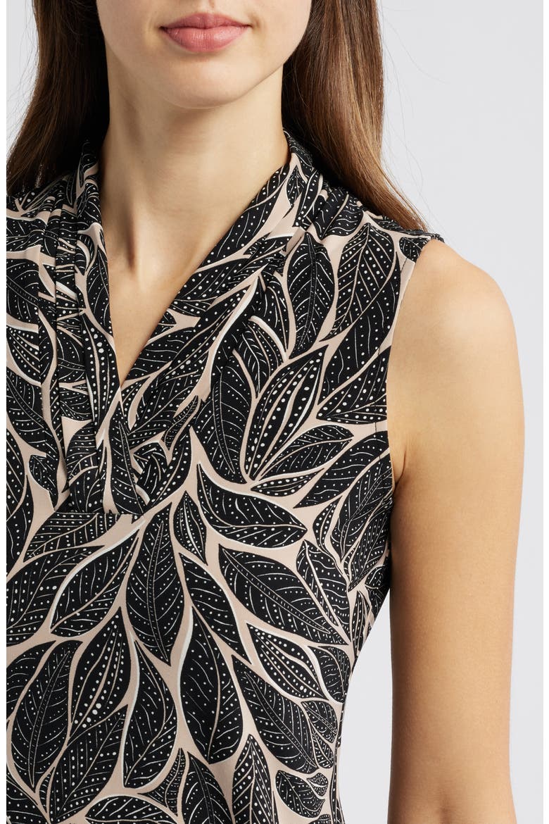 Leaf Print Sleeveless Top, Alternate, color, ANNE BLACK/ LATTE